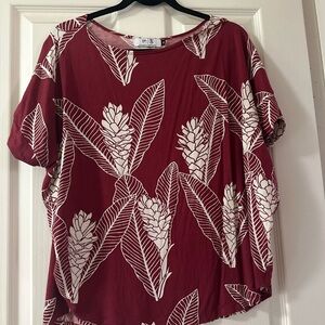 Fighting Eel Red and White Boxy Blouse